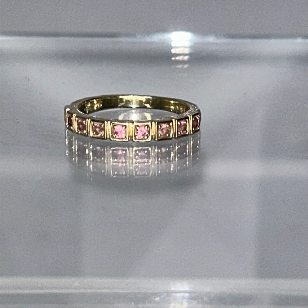 NWOT Genuine Pink Topaz Gemstone Sterling Silver Designer Ring Bohemian Boho